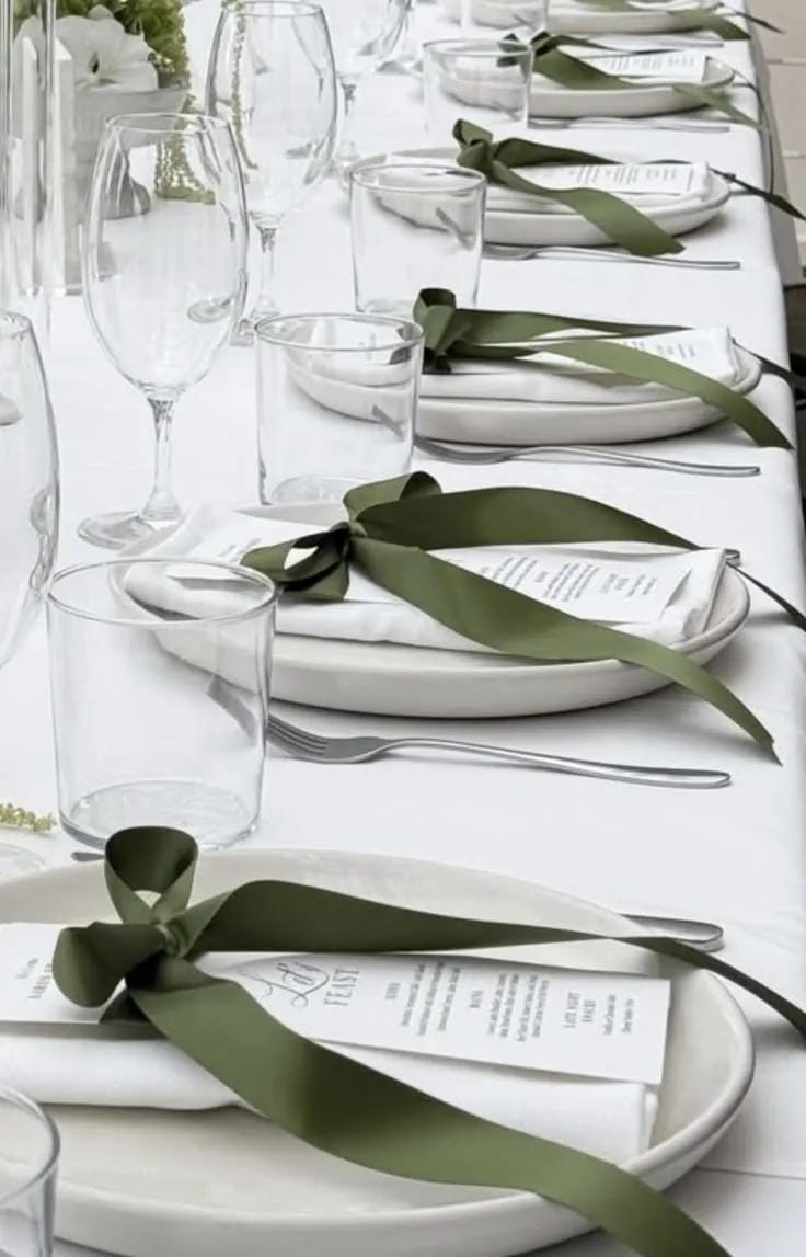 wedding reception decor idea with layered place settings