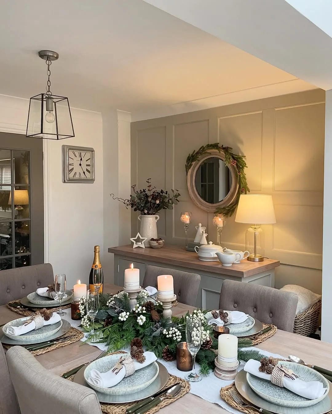 Festive holiday table settings