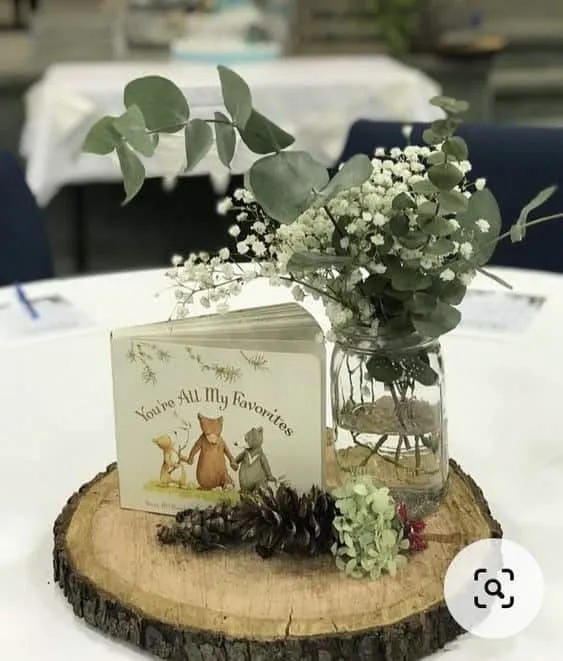 neutral baby shower flower decor ideas