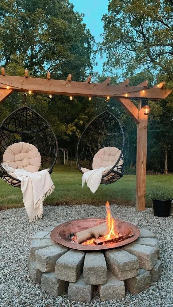 covered patio fire pit ideas