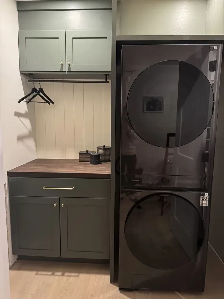 utility room stacked washer and dryer ideas