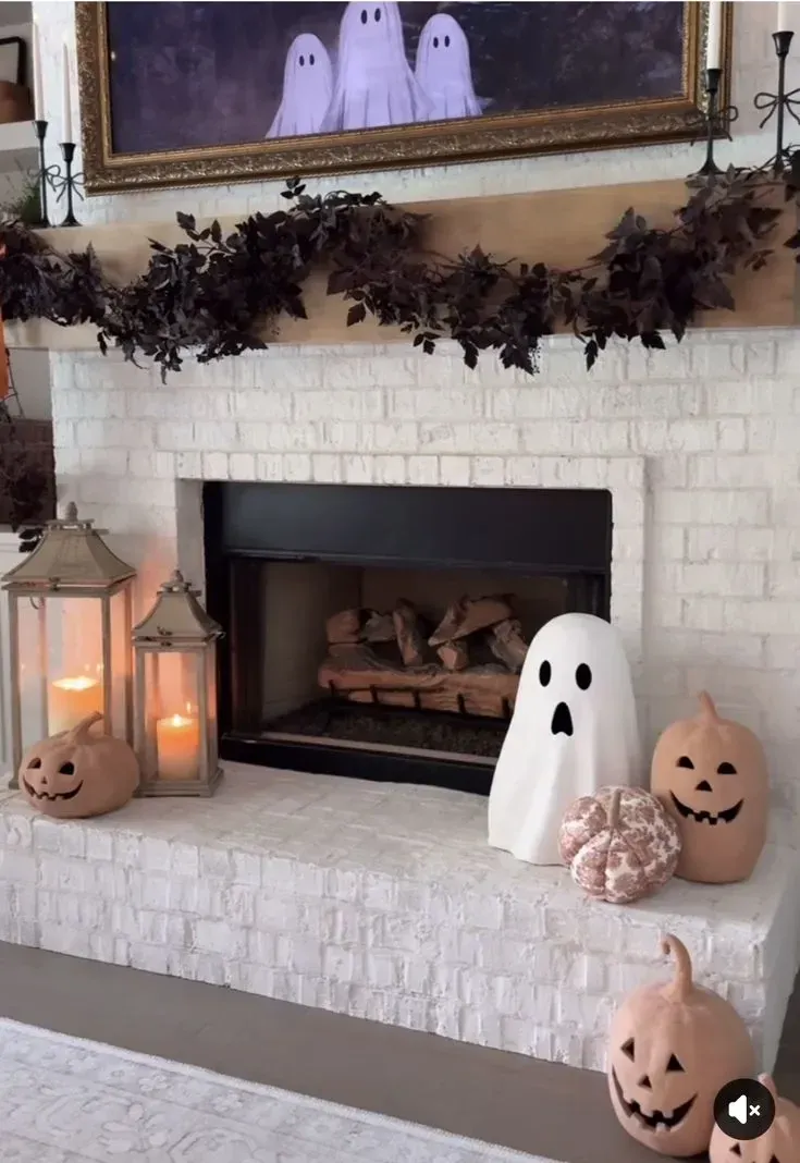 skeleton halloween fireplace decor ideas