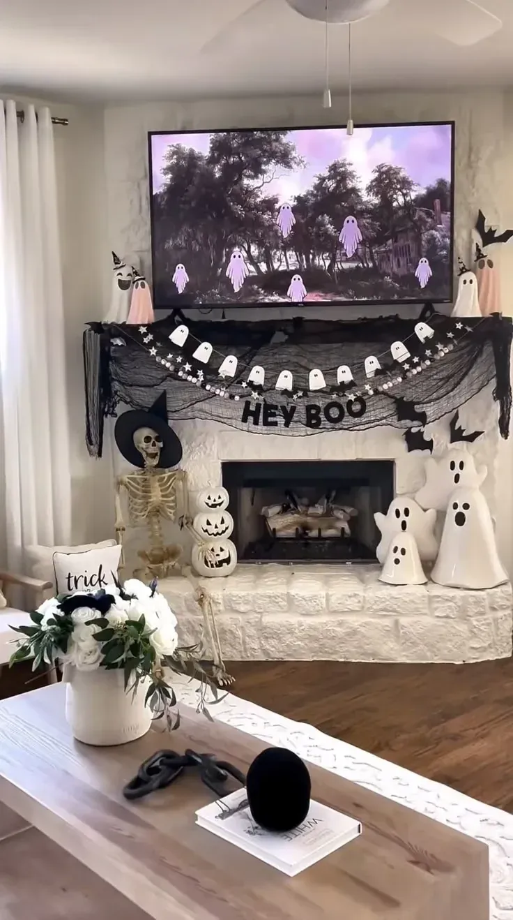 cozy halloween fireplace decor ideas