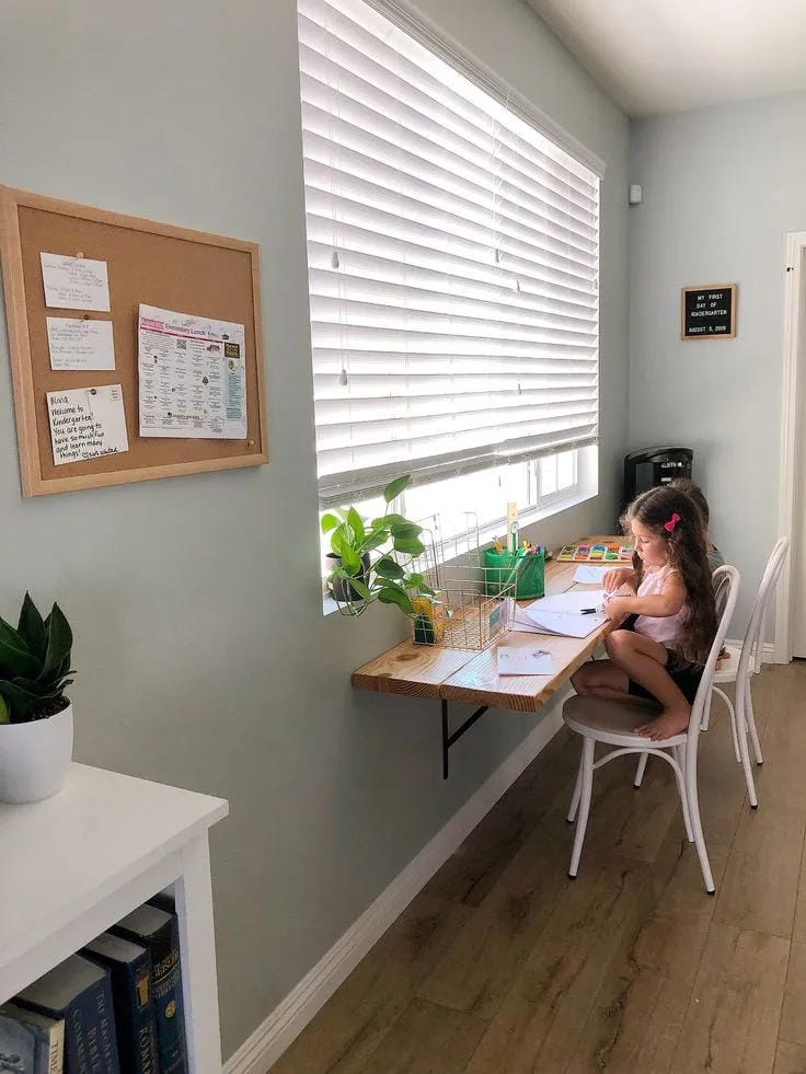 homework station idea with pegboard organizer