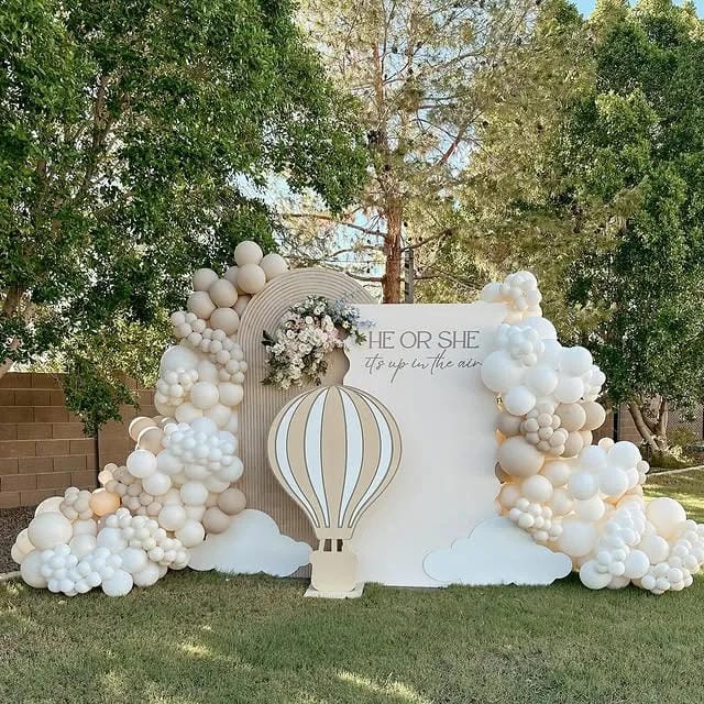 boho neutral baby shower decor