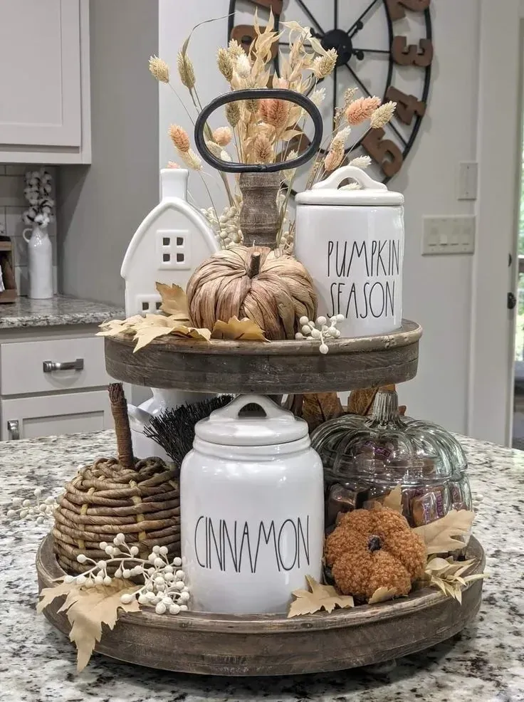 candle fall tiered tray decor ideas