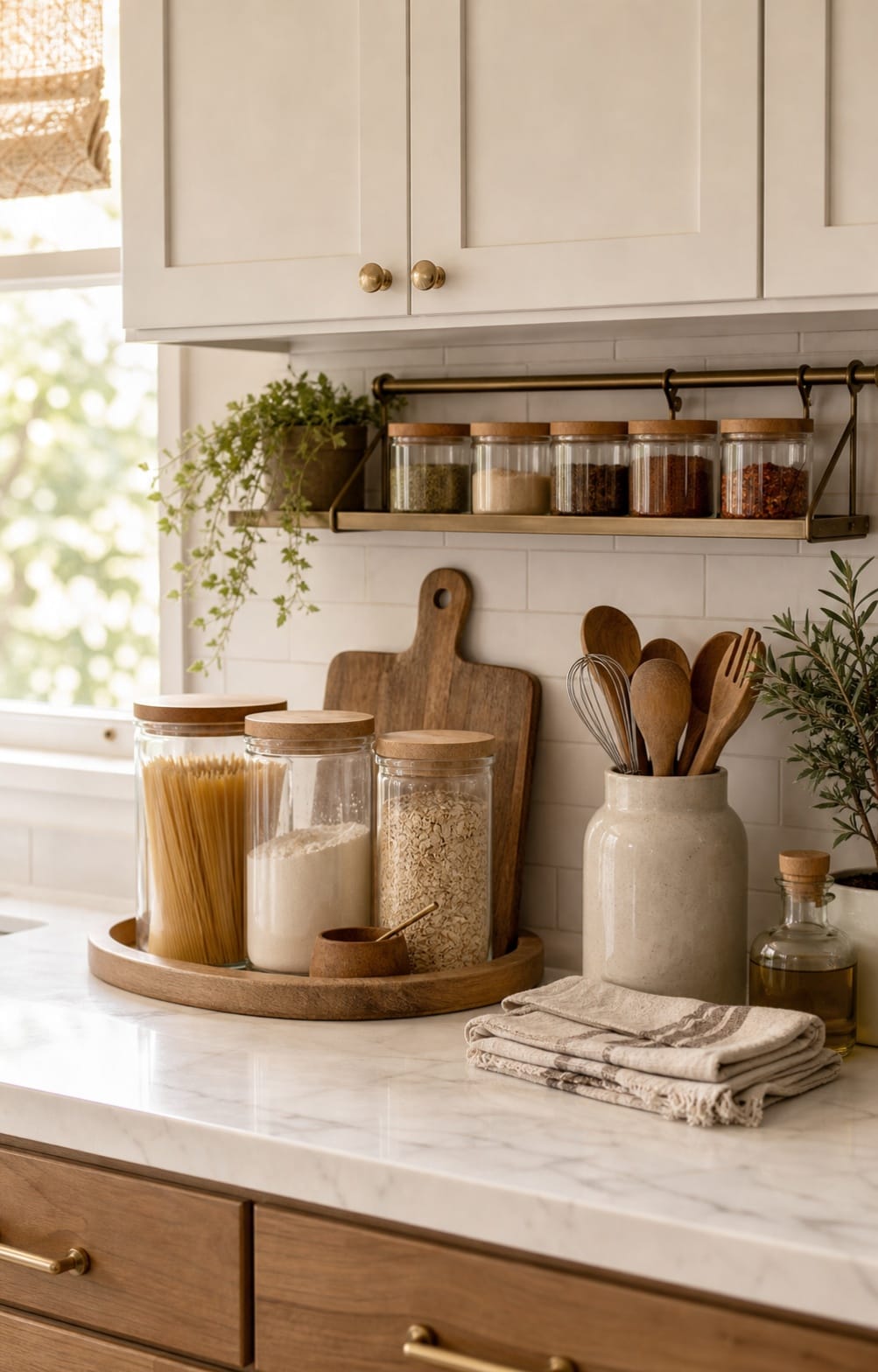 stylish kitchen counter organization ideas