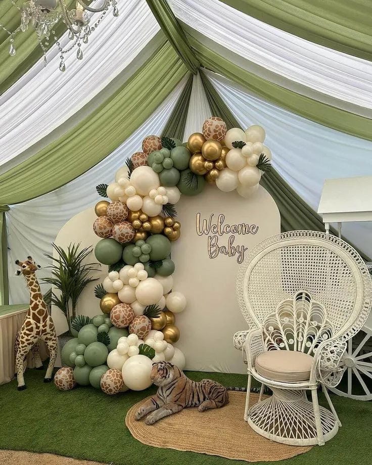 earth tone baby shower decor ideas