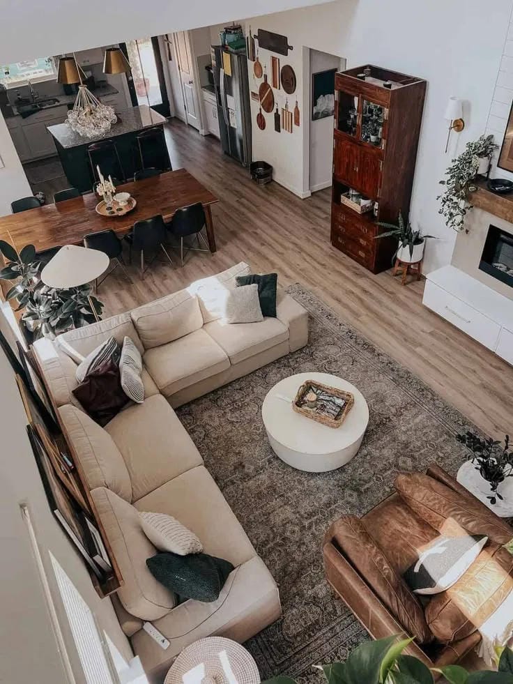 open plan kitchen living room cozy ideas