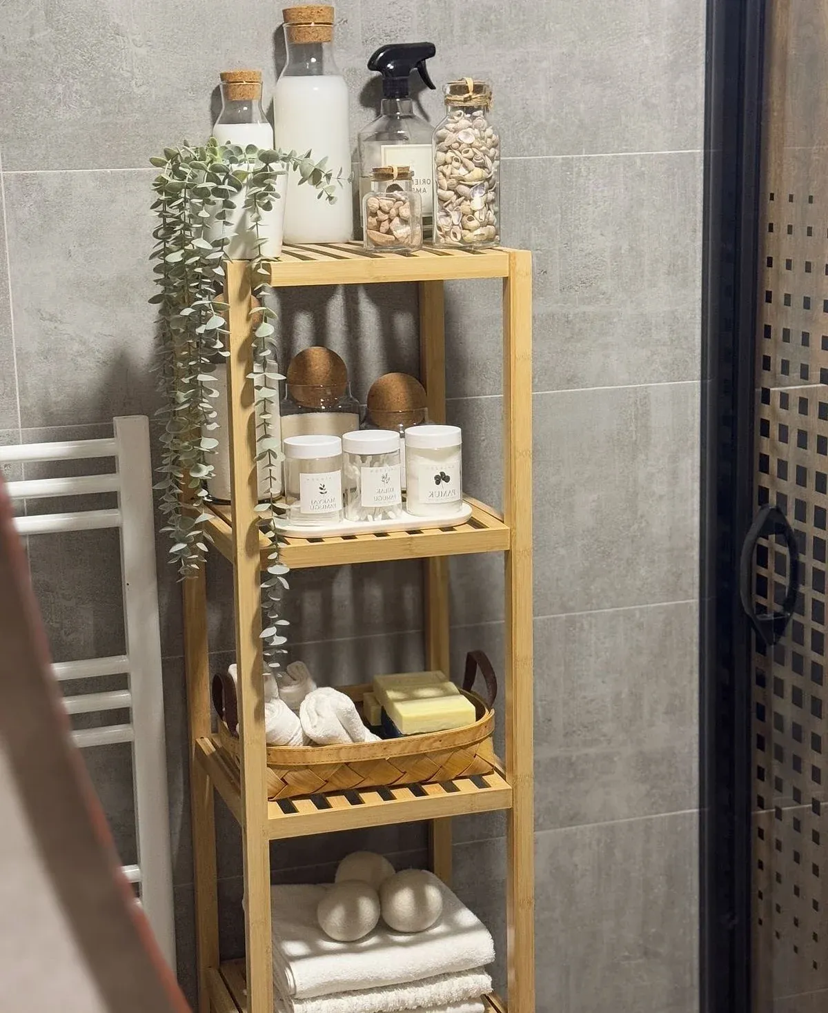 floating shelf very small powder room storage ideas