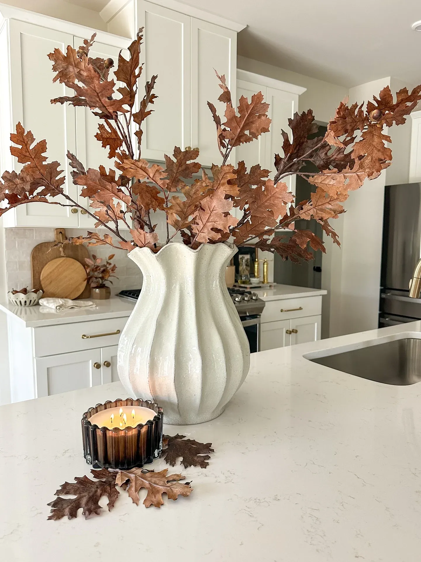aesthetic fall kitchen countertop decor ideas
