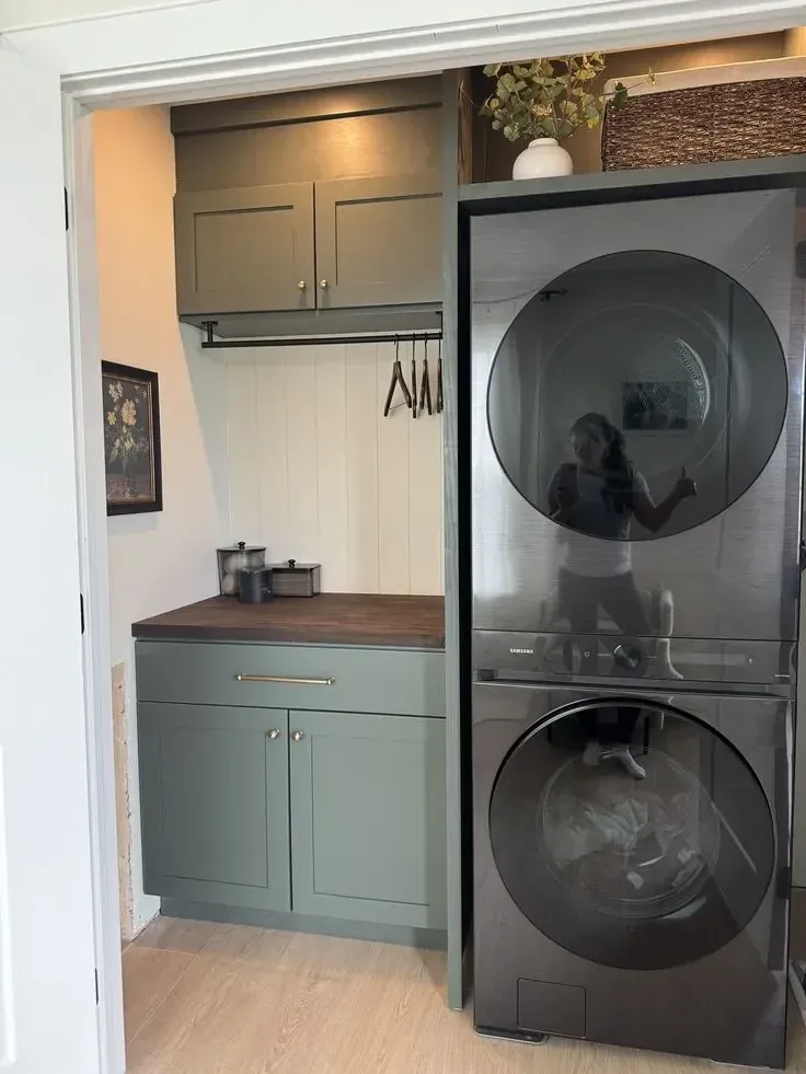 simple stacked washer and dryer ideas