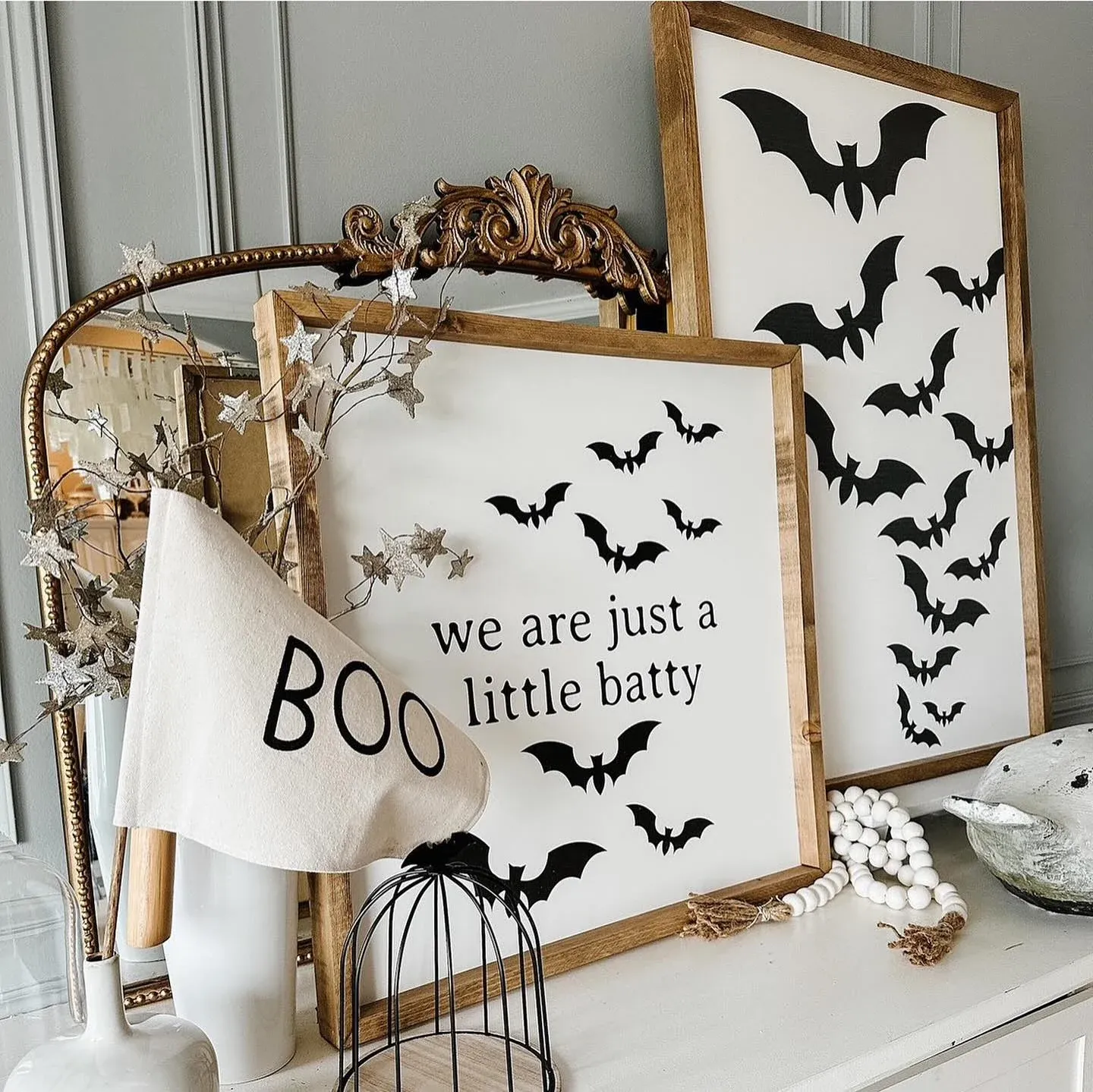orange halloween fireplace decor ideas