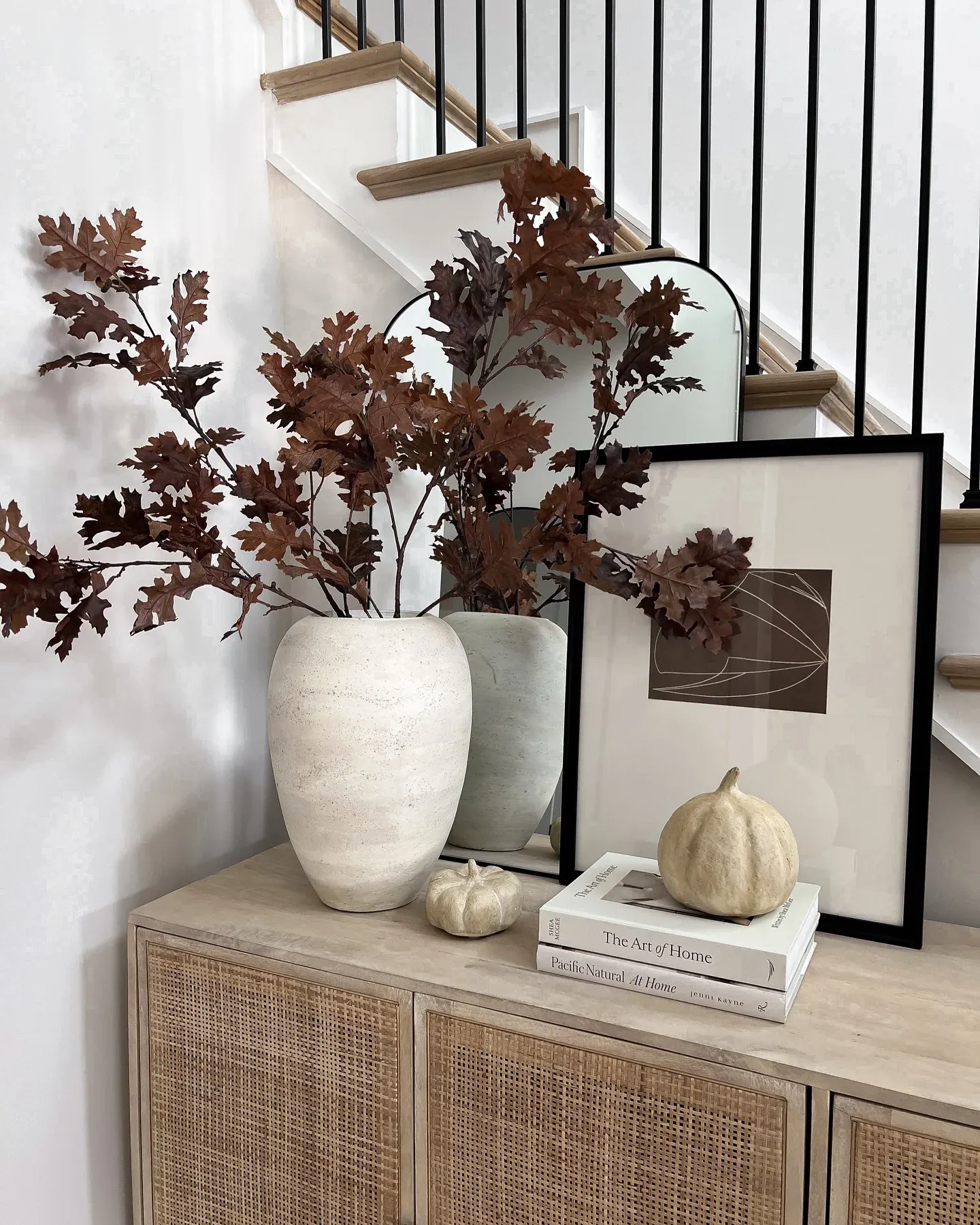 white pumpkin neutral fall decor