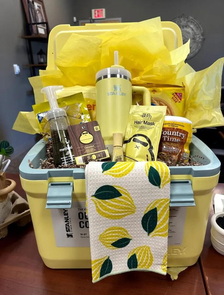 use yellow for a lemon summer basket