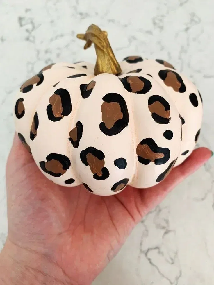 leopard print pumpkin painting ideas