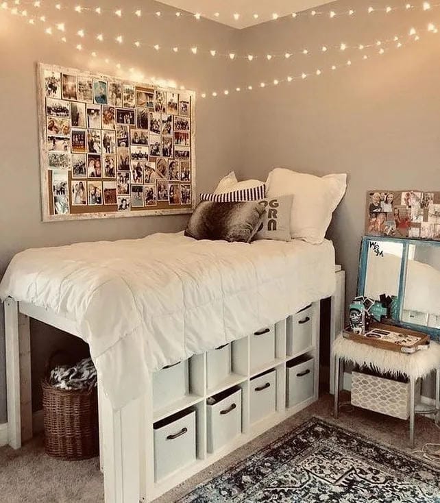 simple dorm room storage ideas