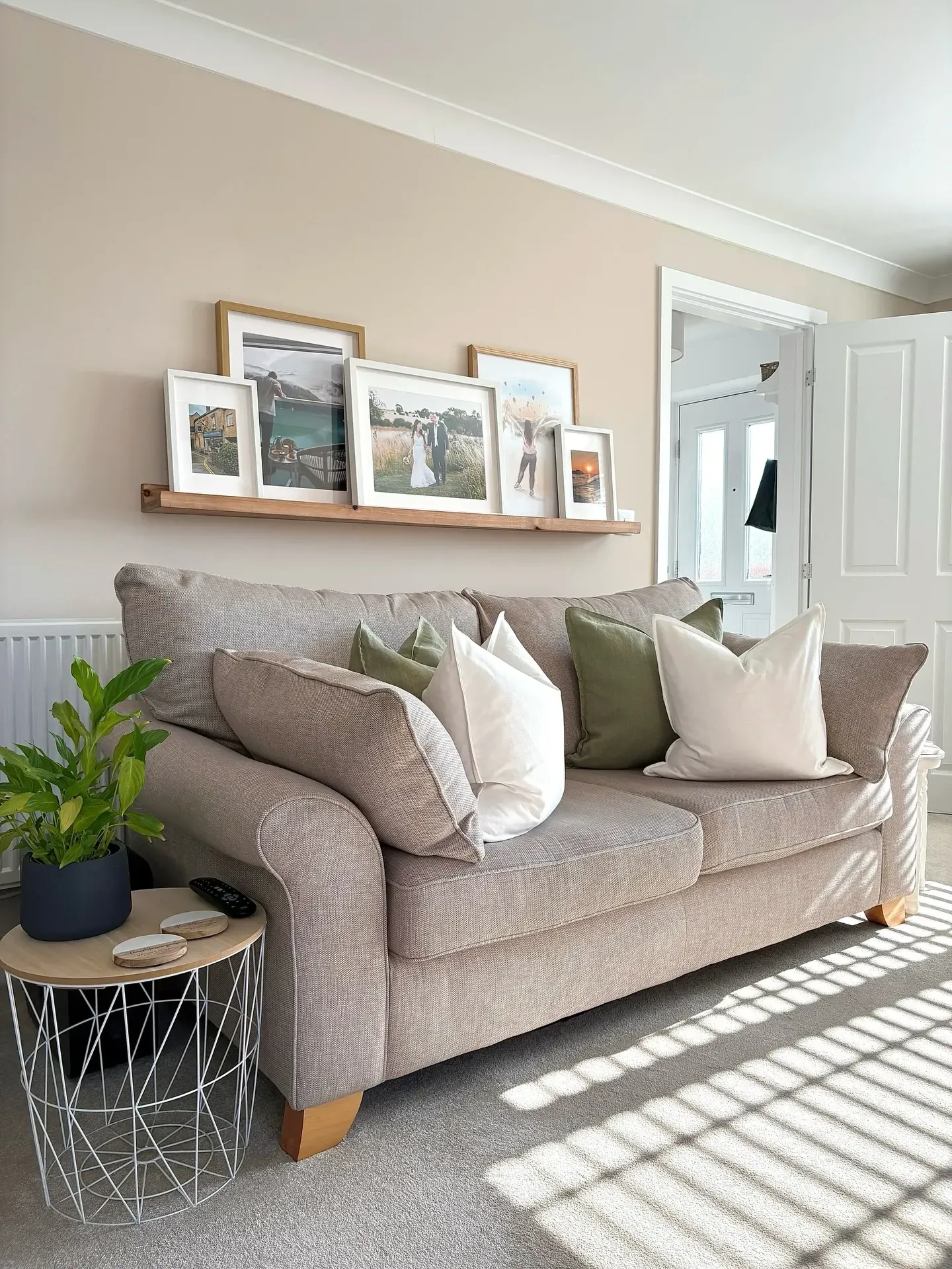 neutral above couch decor ideas