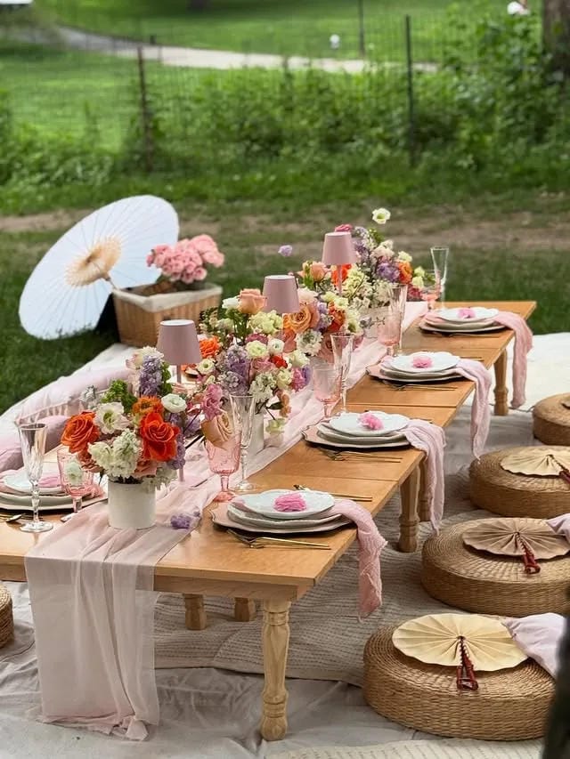 outdoor bridal shower inspiration with feminine details