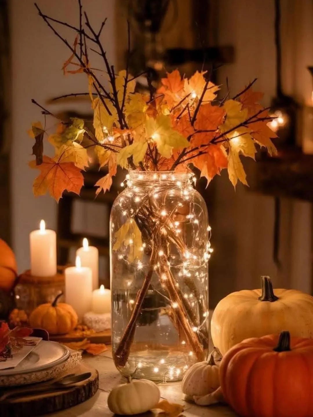 easy fall vignette ideas