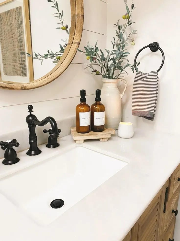 bathroom tray decor wood