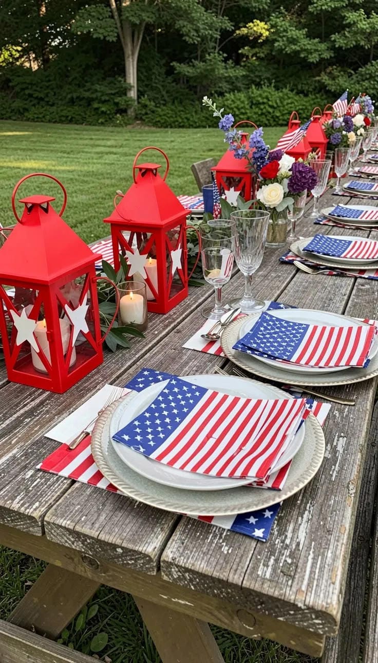 memorial day table centerpiece decor