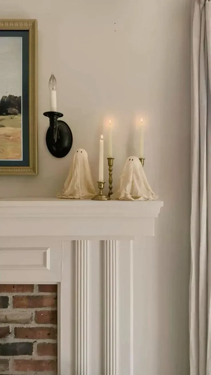 rustic fall fireplace decor ideas