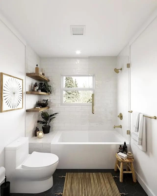 small bathroom shelf decor