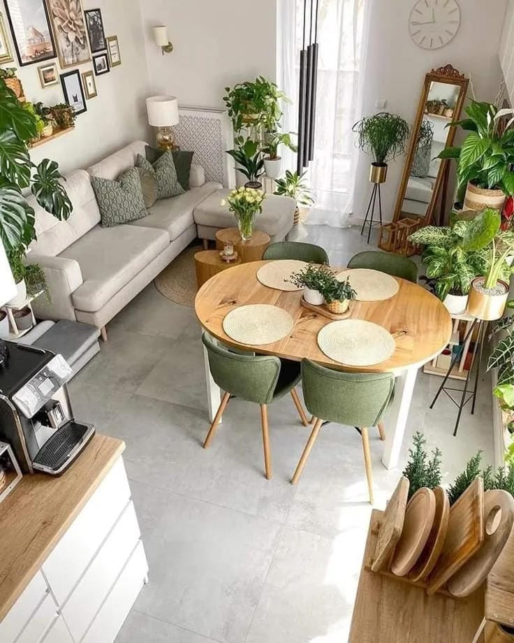 simple open plan kitchen living room