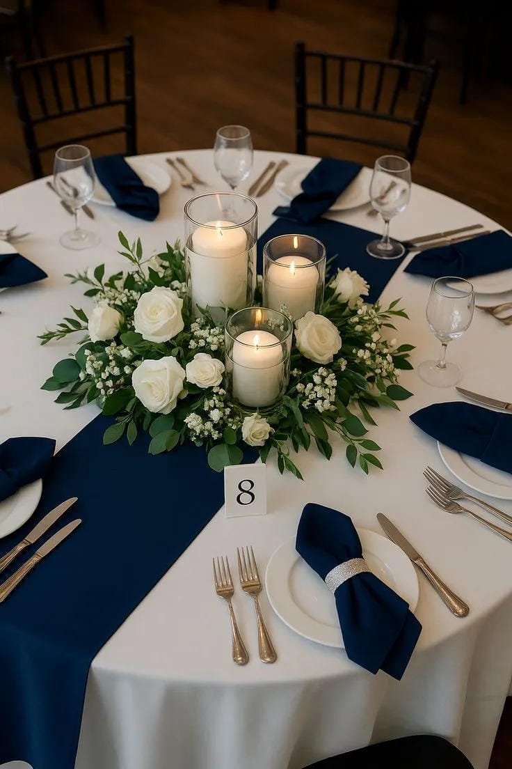 reception table styling idea for an elegant wedding