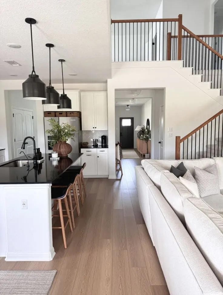 open plan kitchen living room decor
