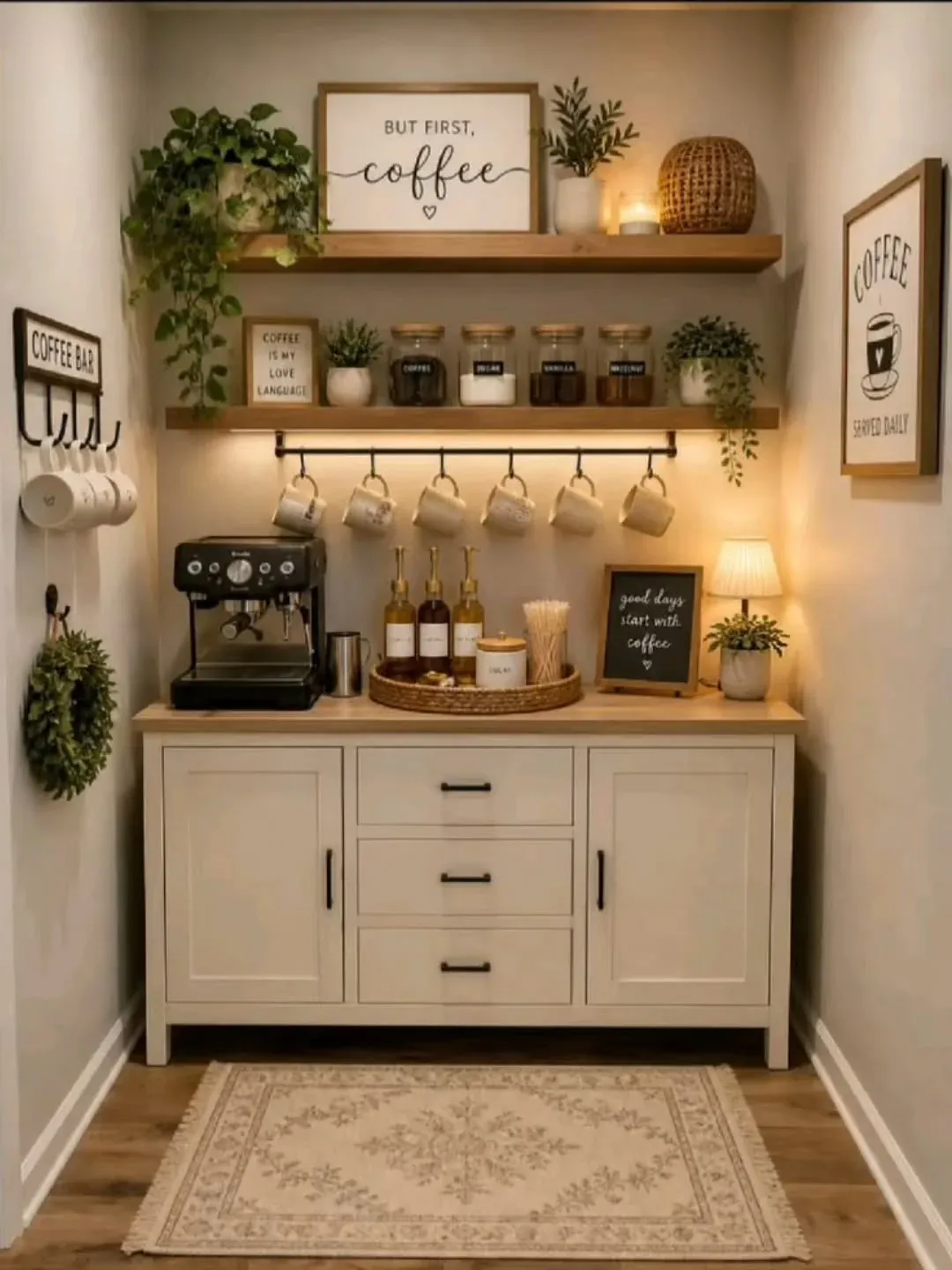 bar cart fall coffee station ideas