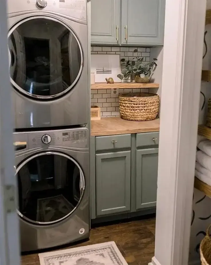 narrow stacked washer and dryer ideas
