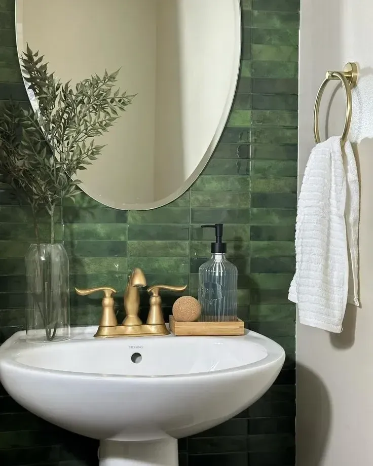 accent wall peel and stick renter friendly bathroom ideas