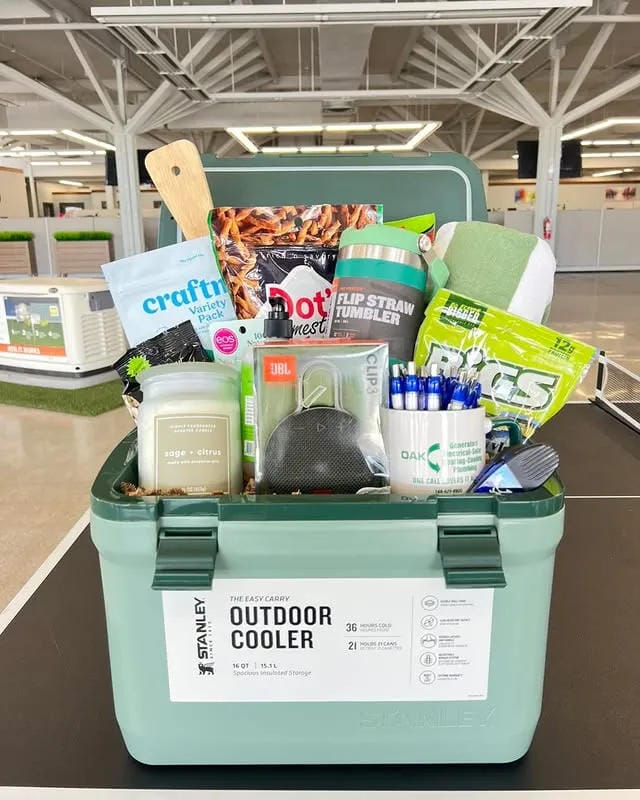 fill an outdoor cooler with summer essentials