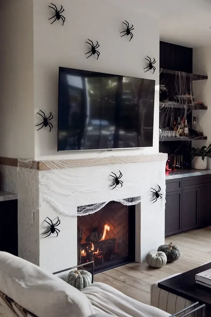 witchy halloween fireplace decor ideas
