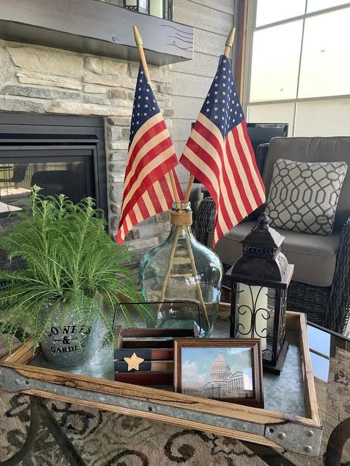4th of July table decor ideas - use blue glassware for an easy holiday detail