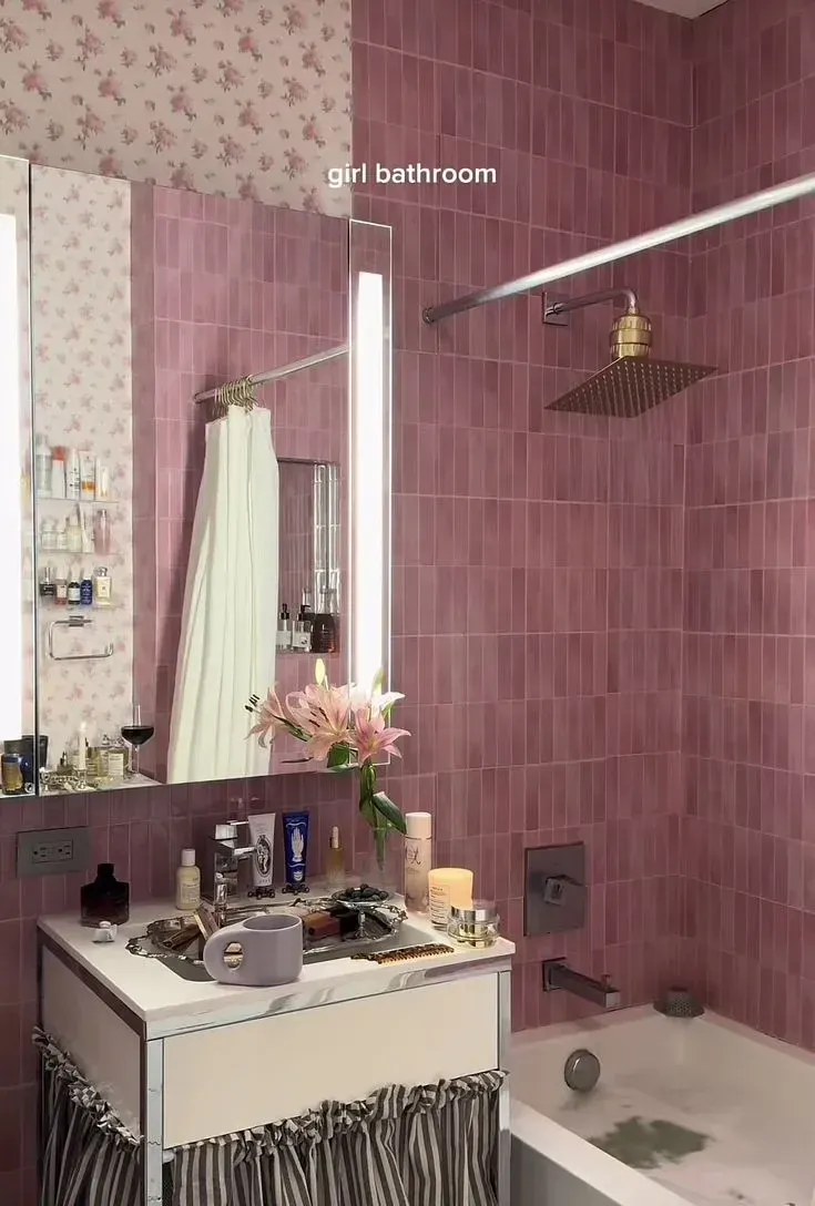 peel and stick wallpaper renter friendly bathroom ideas