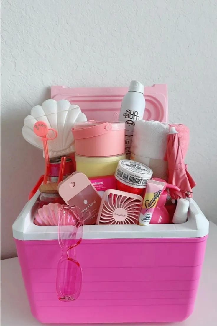 go pink for a pool day cooler