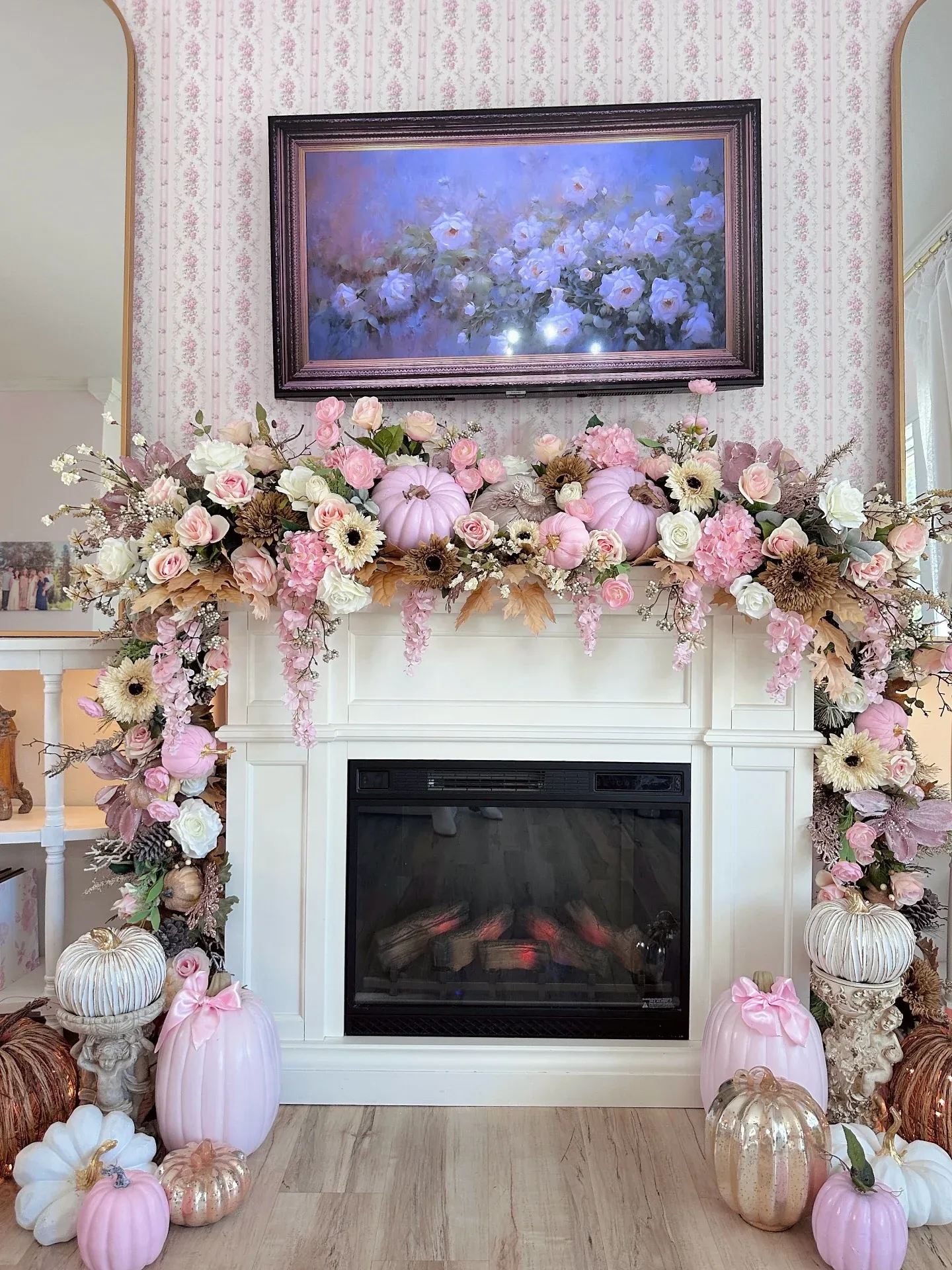 warm fall fireplace decor ideas