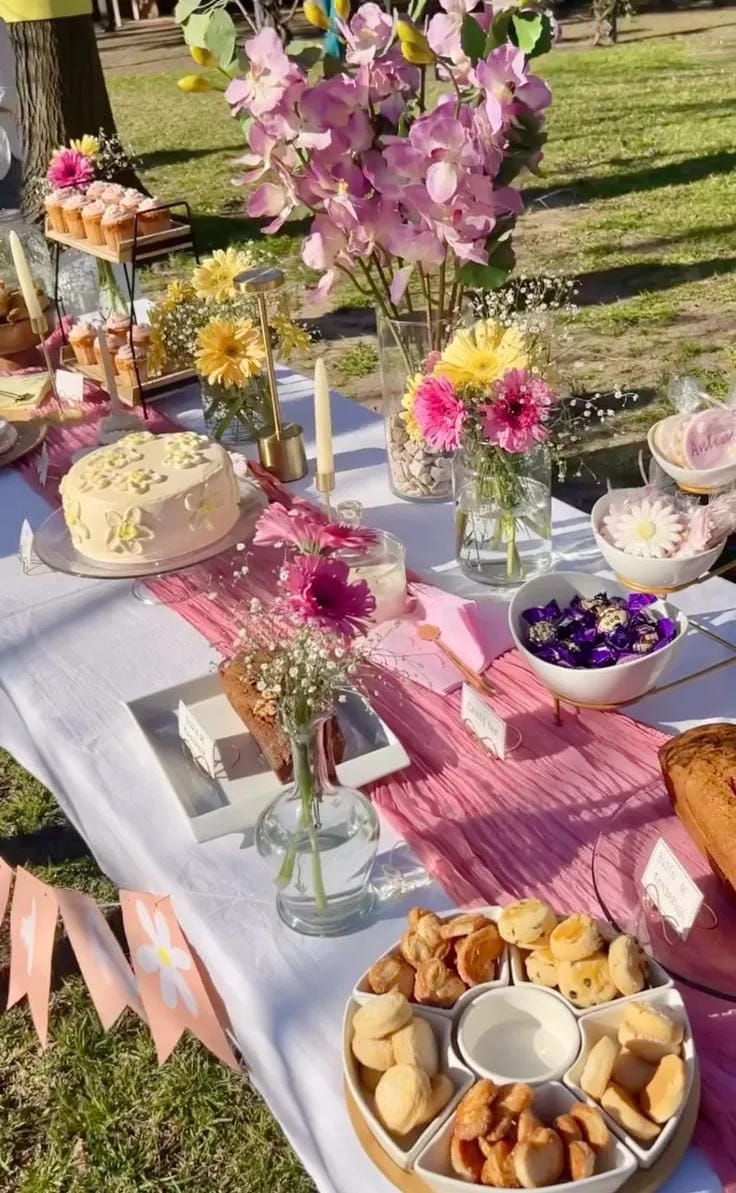 romantic garden party setup