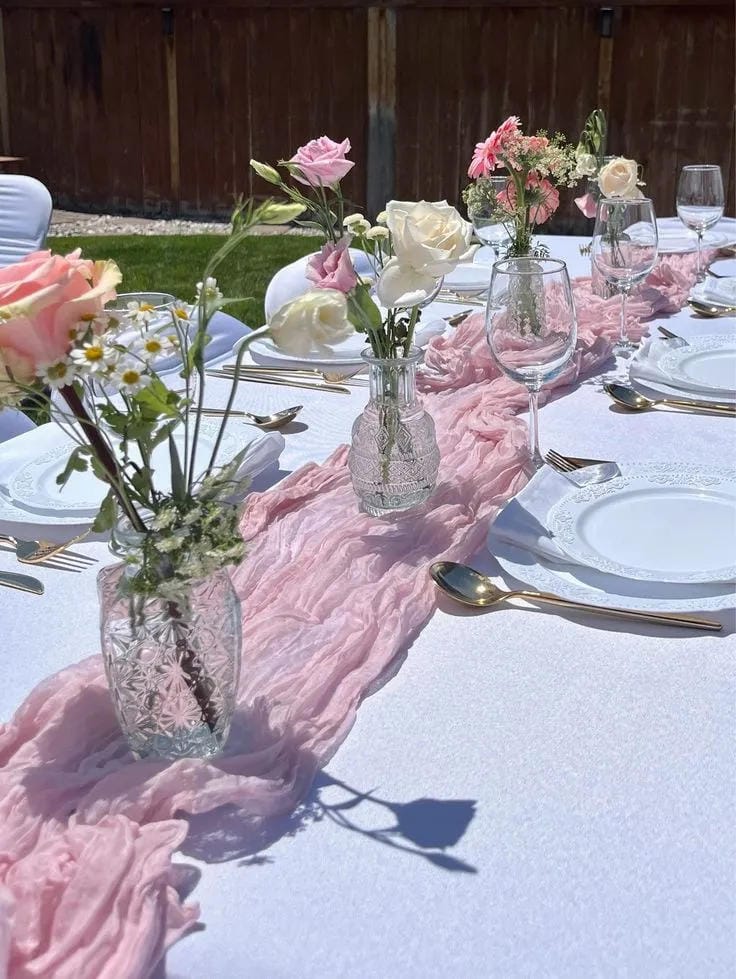 white bridal shower table decor ideas