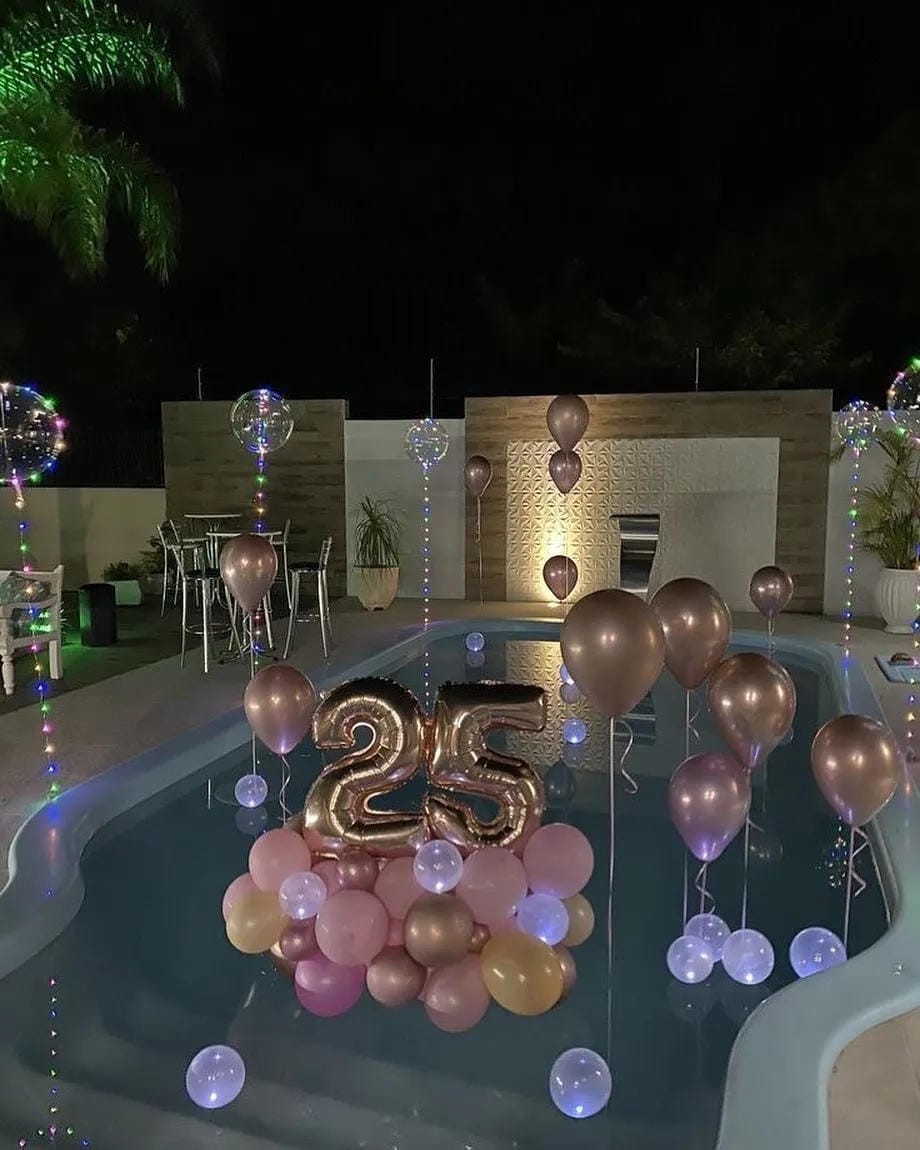 pool party decor ideas with light up a nighttime pool birthday
