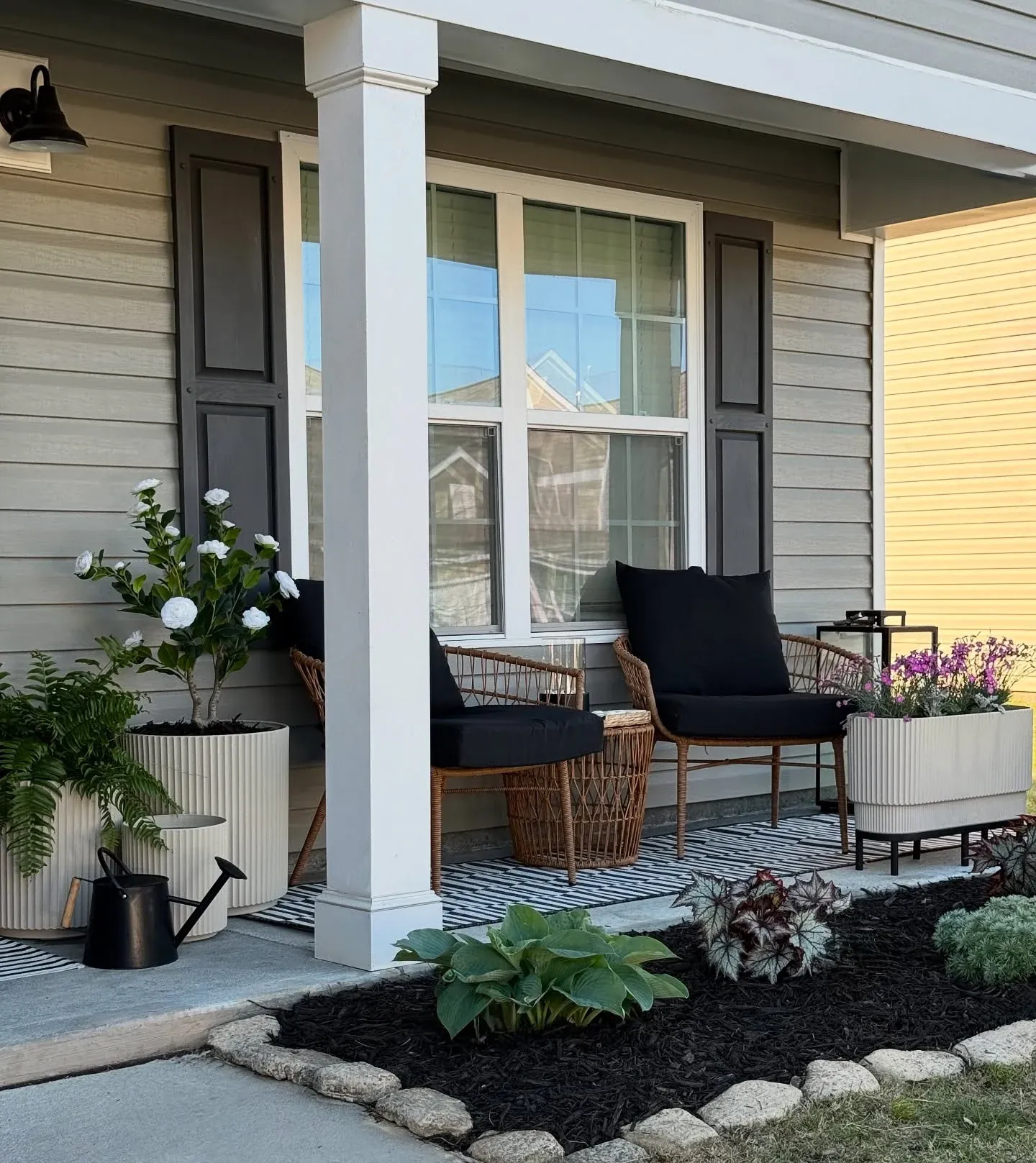 pink summer porch planter ideas