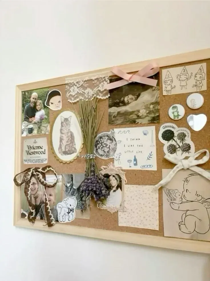 minimal college cork board ideas