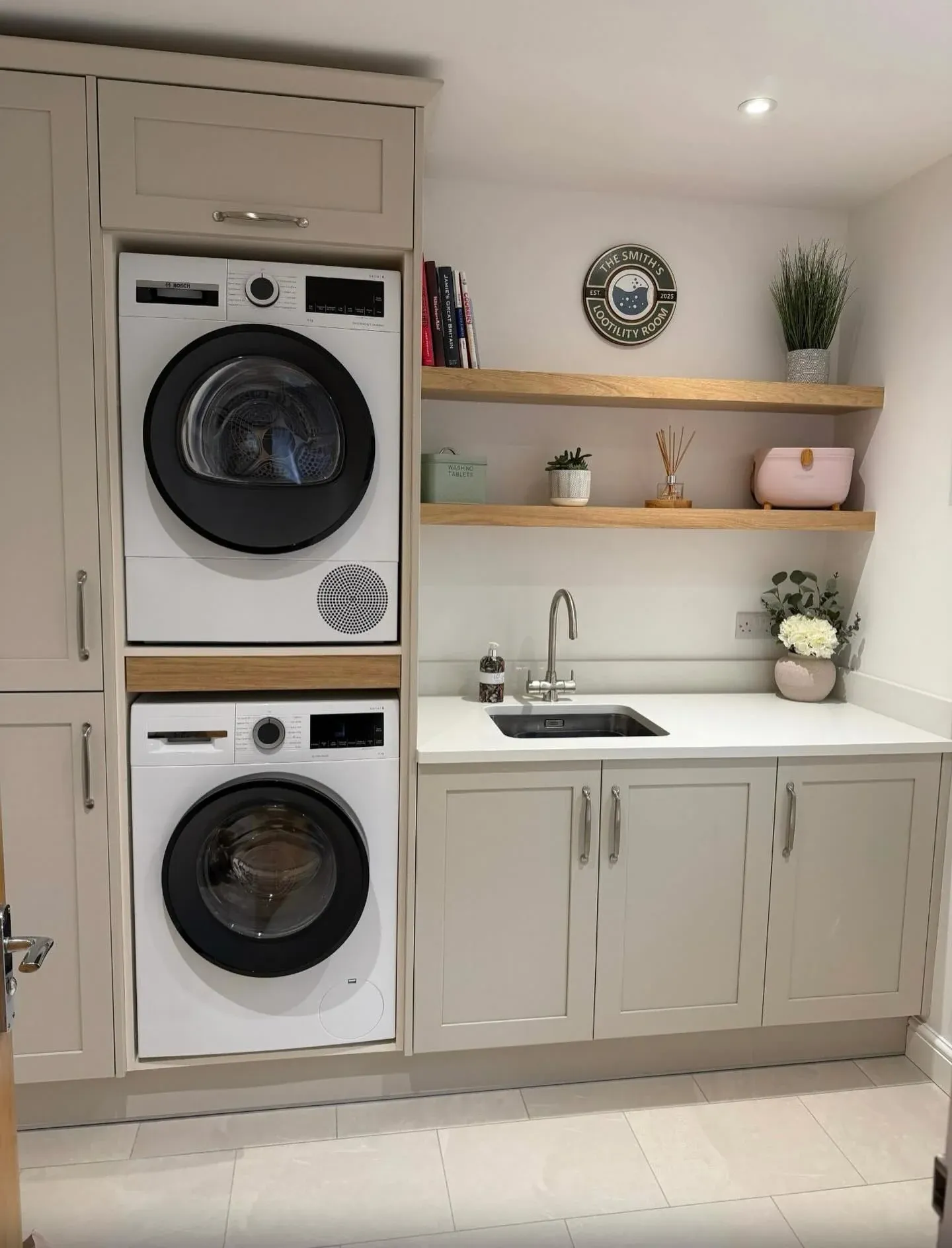 small laundry room stacked washer and dryer ideas