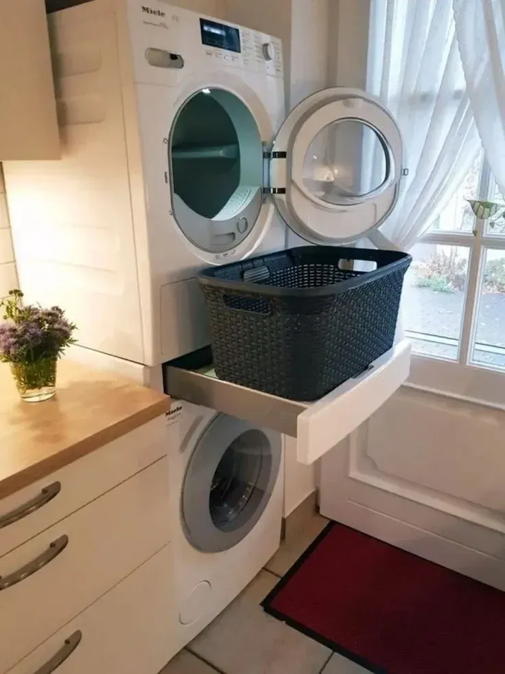 built in stacked washer and dryer ideas