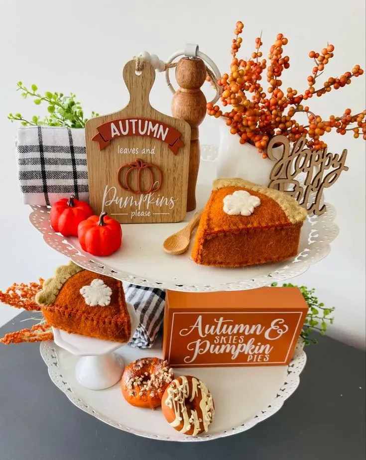 wood fall tiered tray decor ideas