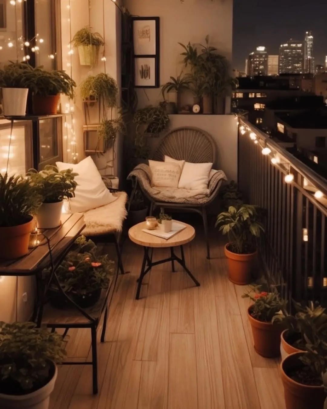 neutral small balcony decor ideas