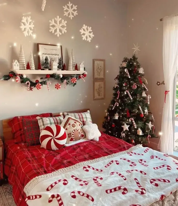 traditional holiday decor christmas bedroom ideas